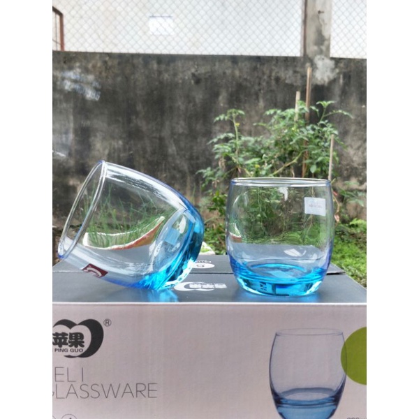 Ly thủy tinh màu xanh sang chảnh tinh tế 290ml