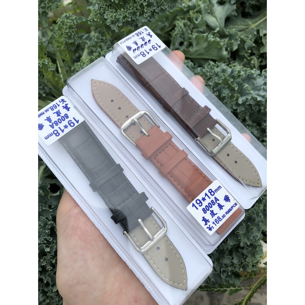 Dây Da Đồng Hồ Vân Cá Sấu Size 19mm 21mm TẶNG KÈM DỤNG CỤ THAY DÂY
