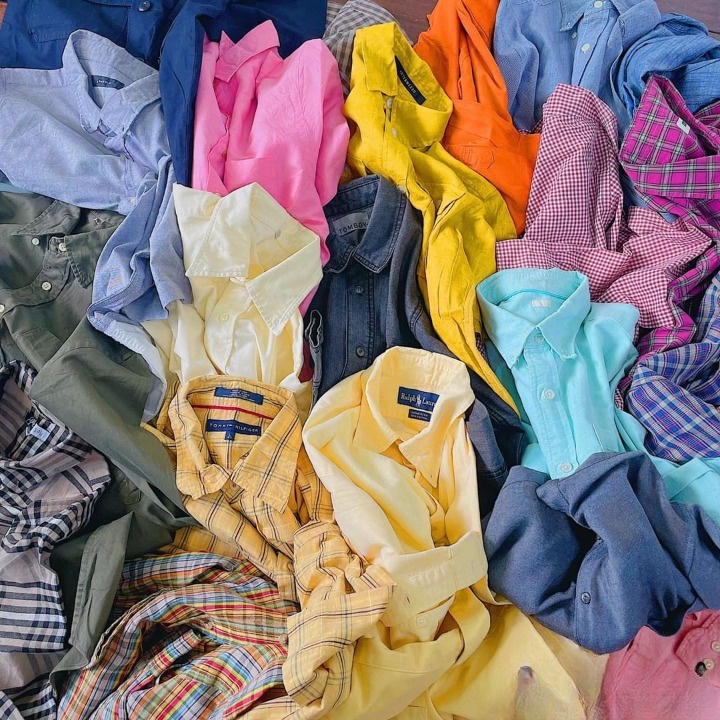 Áo Sơ Mi Nam Nữ, Áo Sơ Mi Hàn Quốc Unisex Basic Form Rộng Mặc Mát Chất Vải Cao Cấp 2Hand Chọn Mẫu - DOSI126