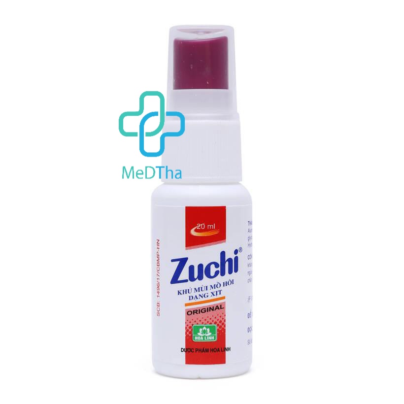 Zuchi xịt nách - Xịt khử mùi cơ thể, dưỡng trắng da, giảm tiết mồ hôi (Chai 20ml) Dược Hoa linh [Chính hãng]