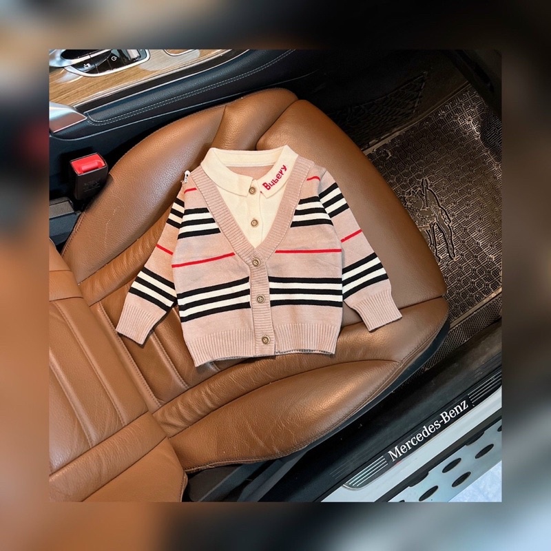 Sét bộ áo len kèm quần bò trắng co giãn cho bé trai 5-22kg