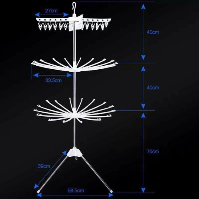 [ Siêu sale ] Cây phơi quần áo 3 tầng gấp gọn tiện lợi