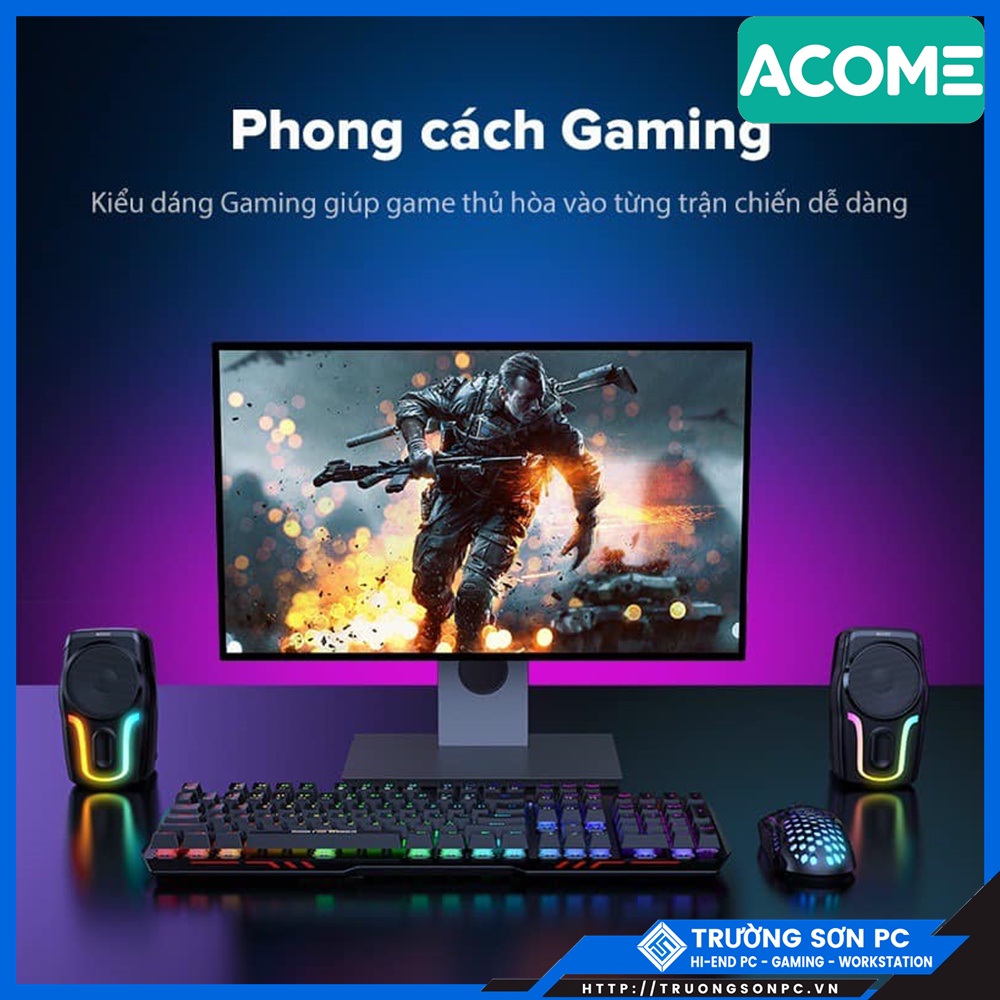 Loa Mini ACOME A12 LED RGB/ Loa Bluetooth SUNTEK JHW - V361 Màu Đỏ | Chính Hãng Bảo Hàng 12 Tháng