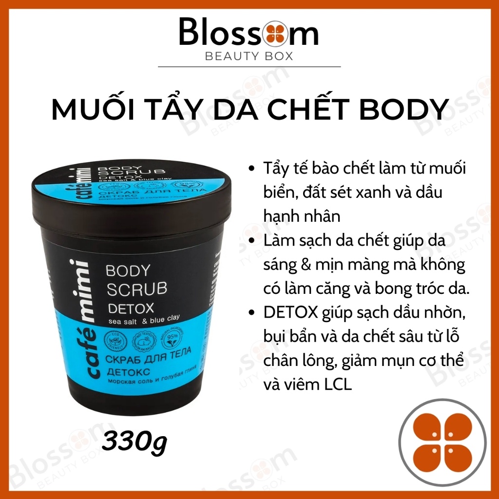 [300g] Tẩy da chết toàn thân body Cafe Mimi Detox