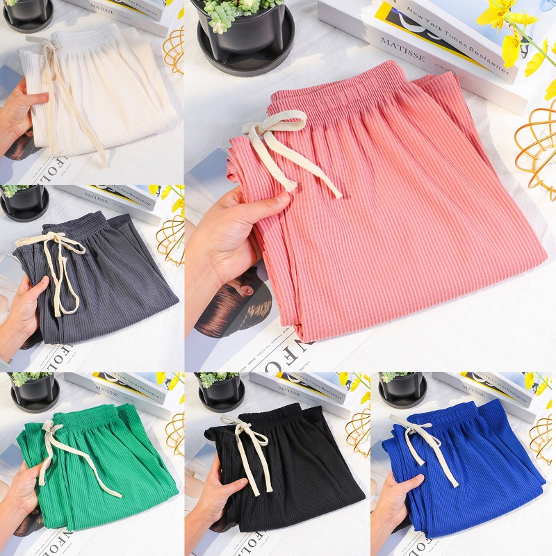 Brroa Quần Ống Rộng Lưng Cao Dây Rút Họa Tiết Xương Rắn Cho Nữ