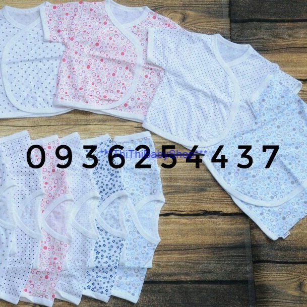 5 Áo Sơ sinh Dán Ngắn Họa tiết THT