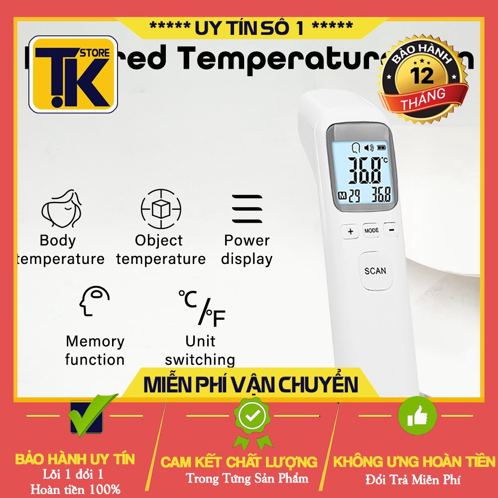 Nhiệt kế điện tử hồng ngoại cảm ứng đo trán đa năng CKT-1502, CK-T1803