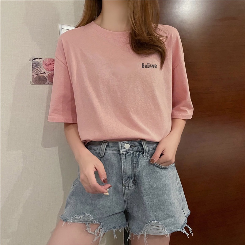 Áo thun nữ tay ngắn cổ tròn cotton Believe COYO CT018