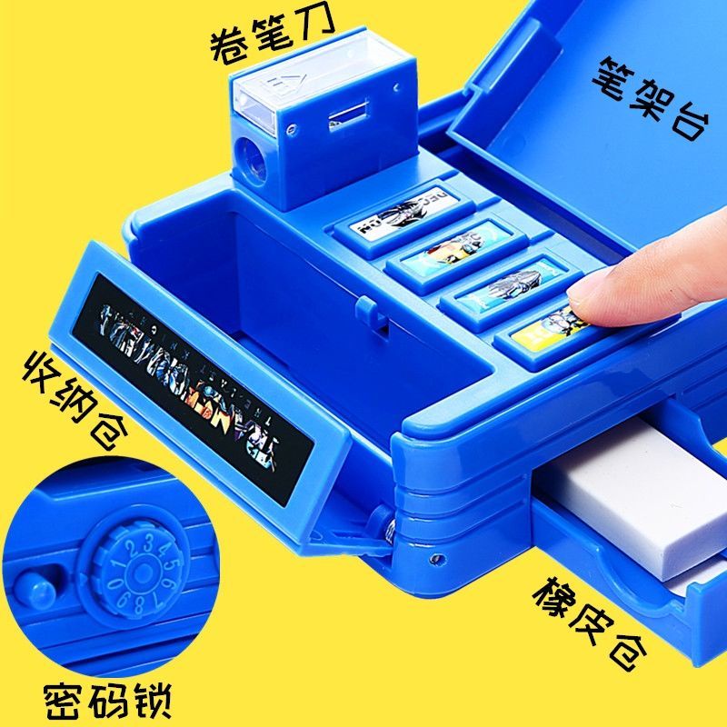 Hộp bút cỡ lớn đa năng hình Transformers có khóa mật khẩu thông minh