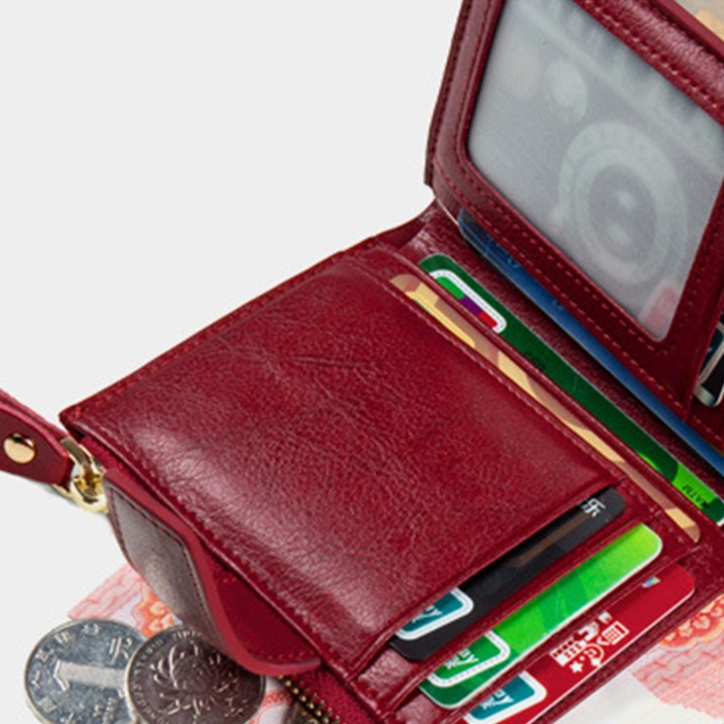 Ví Da Ngắn Chống Trộm Thời Trang Cho Nữ