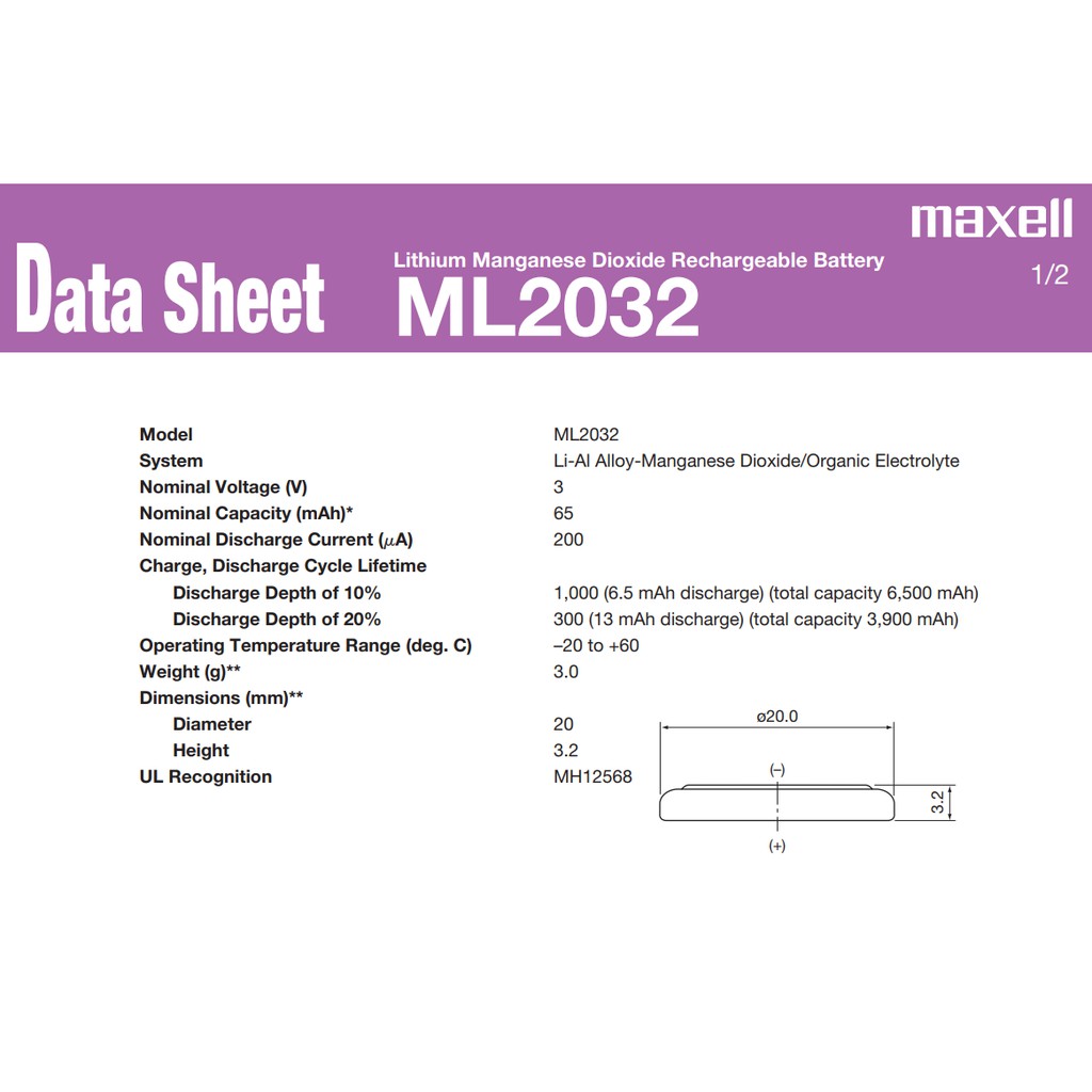 [CHÍNH HÃNG] Pin Sạc Maxell2032 Lithium 3V Maxell ML2032, Pin Cúc Áo Sạc ML2032 3V