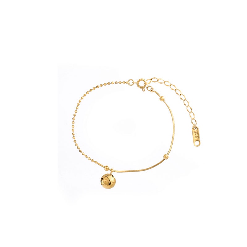 Lắc Chân Thép Titan Mạ Vàng 18k Không Phai Màu Thời Trang Đơn Giản Cho Nữ