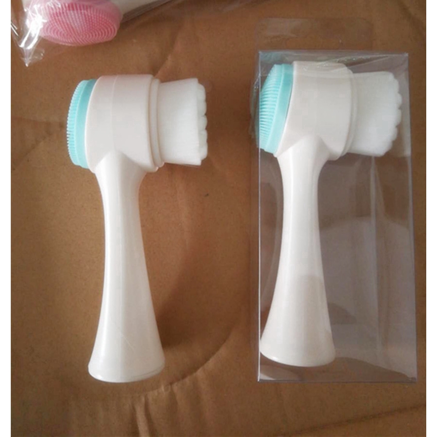 Bàn chải hai mặt silicon 3D mềm mại dùng rửa mặt tẩy trang  Nội Địa Trung