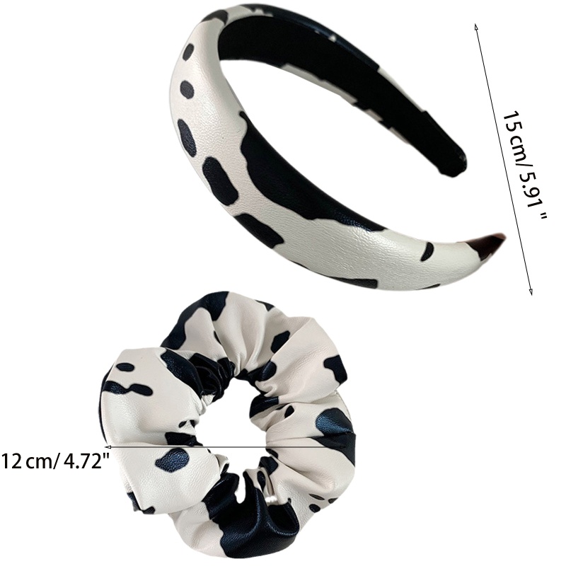 Flgo Băng Đô Cài Tóc Họa Tiết Bò Sữa Độc Đáo Thời Trang Dự Tiệc Cưới Cho Nữ