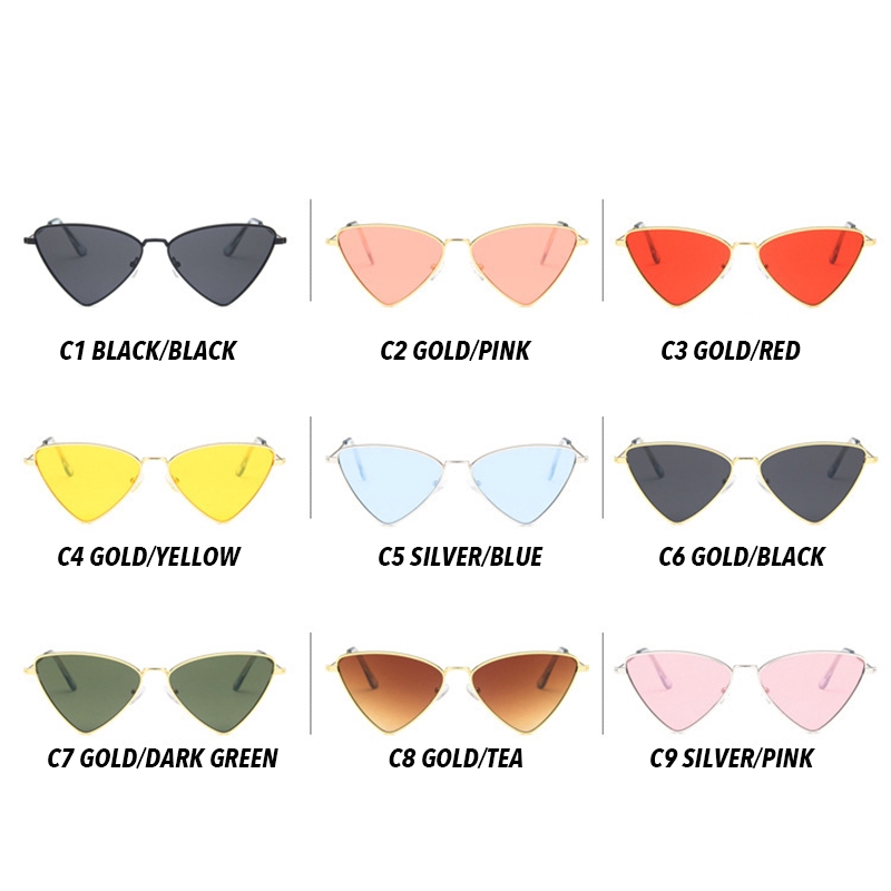 【HENGHA】【chứng khoán sẵn sàng】INS Fashion Candy Color Cat Eye Women Sunglasses Kính mát