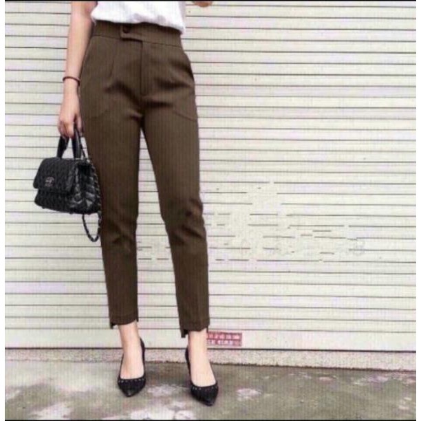 Quần Baggy công sở FREESHIPVải tuyết mưa loại đẹp gấu lệch
