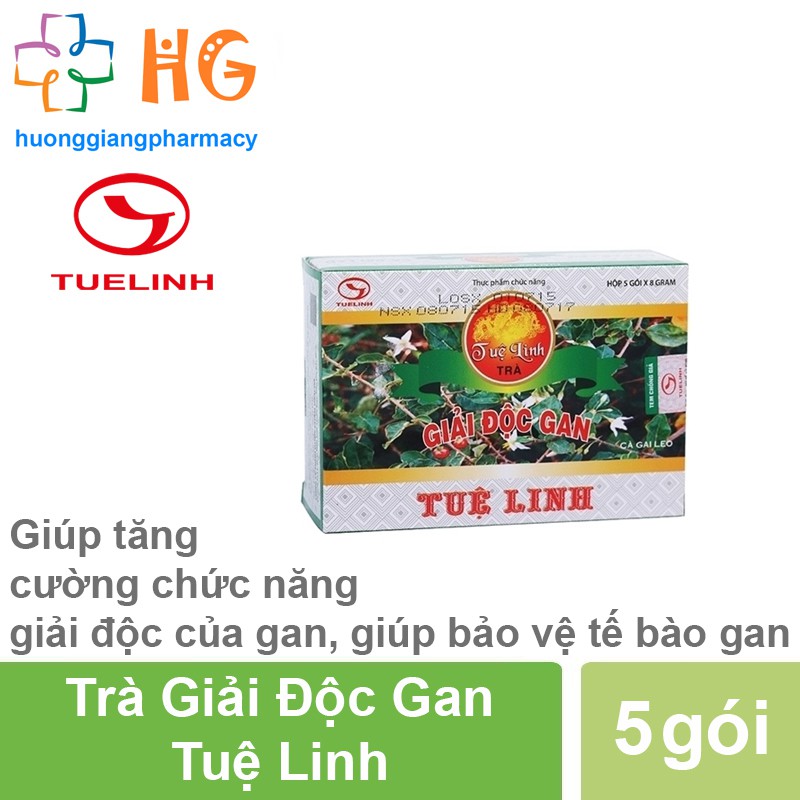 Trà giải độc gan Tuệ Linh - Giúp giải độc của gan, bảo vệ và hạn chế tổn thương tế bào gan do rượu, hóa chất (Hộp 5 gói)