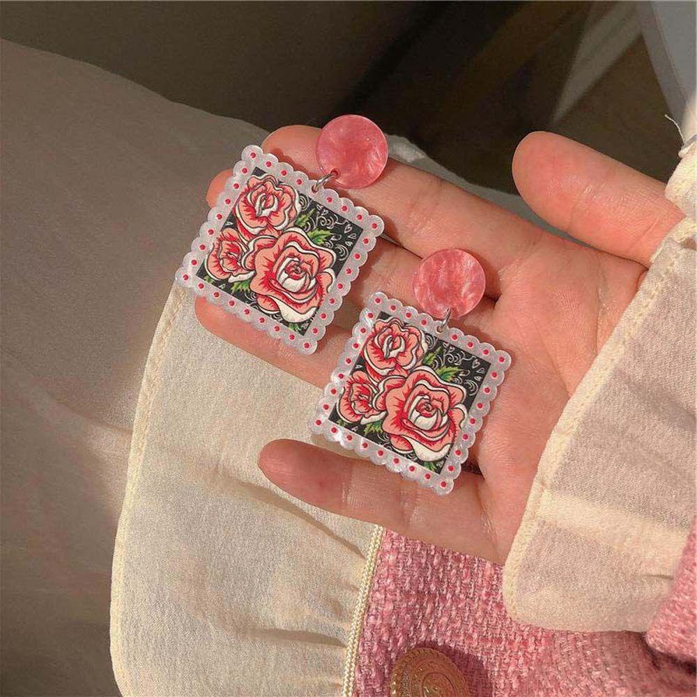 Bông Tai Hình Hoa Hồng Dễ Thương Cho Nữ