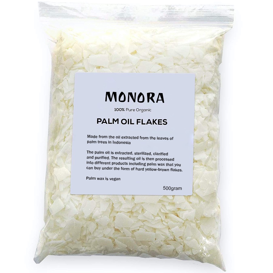 Sáp cọ vảy làm nến nguyên chất từ Indo an toàn MONORA Indonesia Palm wax flakes 100% nguyên liệu làm nến sáp bột cọ