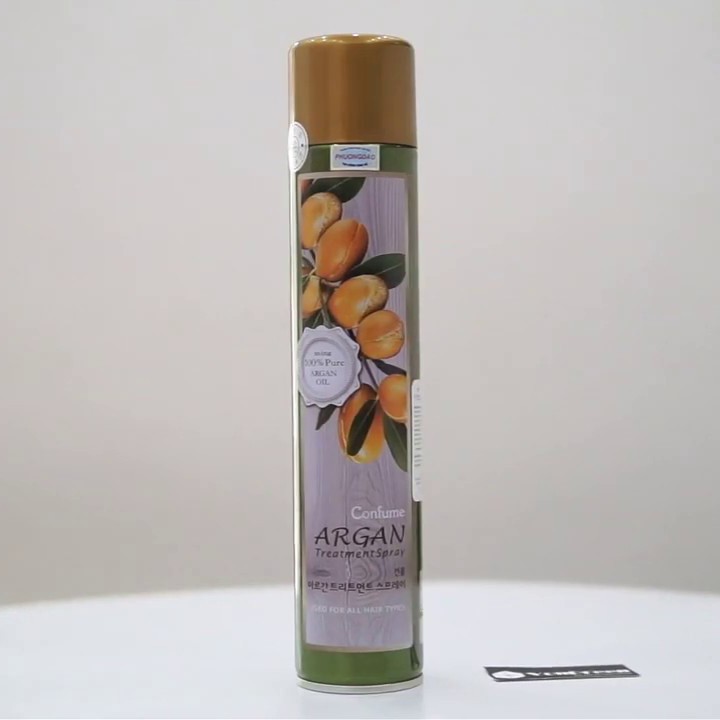 Gôm xịt tóc mềm Confume Argan Treatment Spray, dưỡng màu tóc nhuộm Hàn Quốc 300g