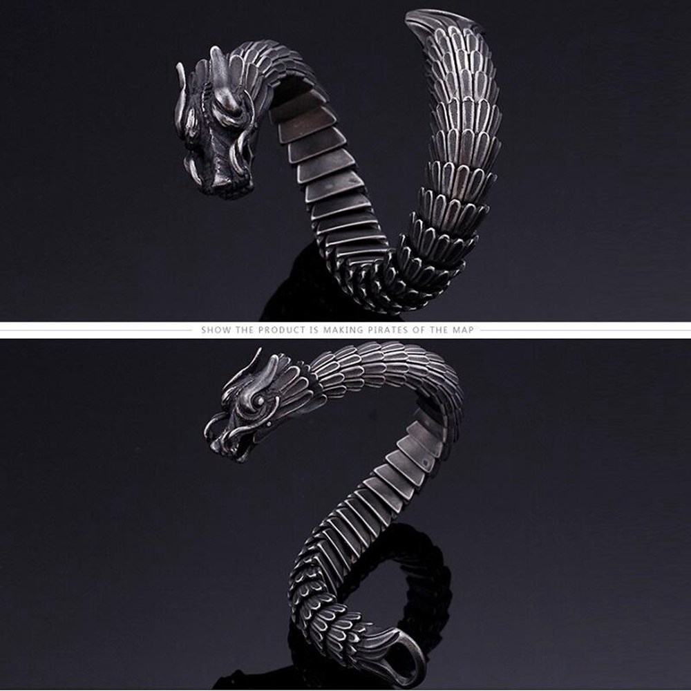 Titan thép keel rồng vòng đeo tay rồng mô hình độc đoán vòng đeo tay nam trang sức