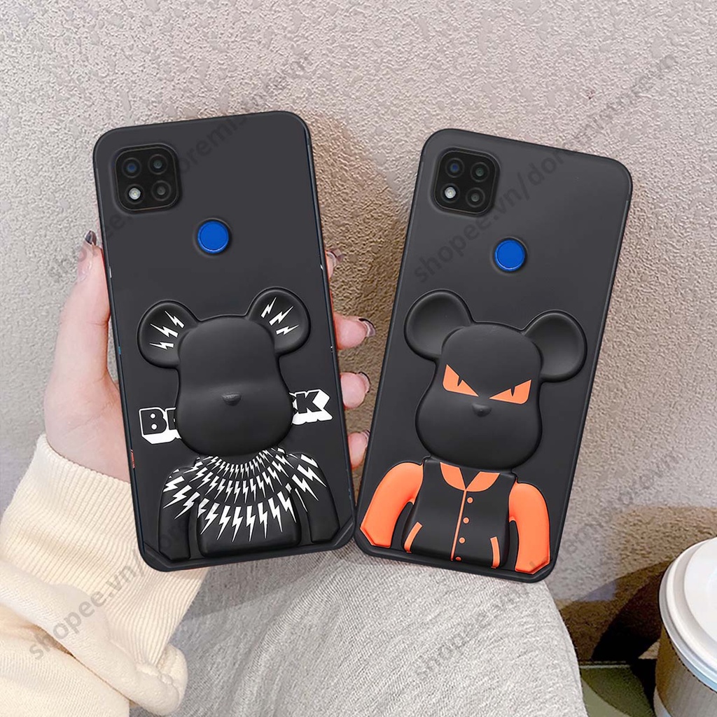 Ốp lưng Xiaomi Redmi 9C hình kaws, kith, bear brick nổi 3D phong cách độc đáo