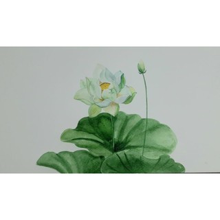 Tranh hoa sen vẽ theo yêu cầu