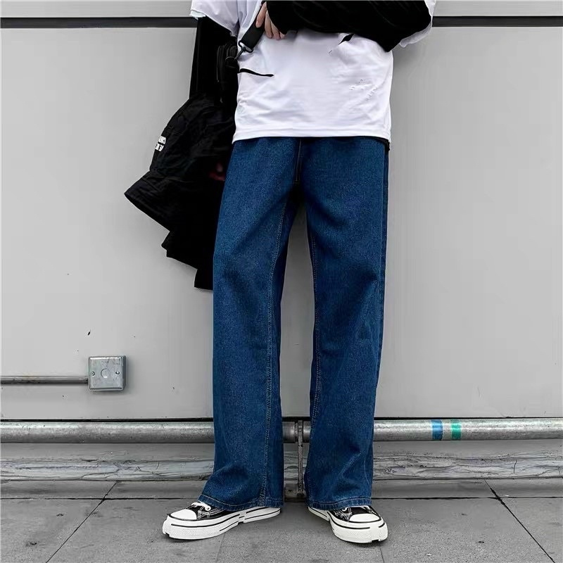 QUẦN BAGGY NAM NỮ VẢI JEAN DENIM COTTON, 4 MÀU, 5 size S-M-L-XL-XXL