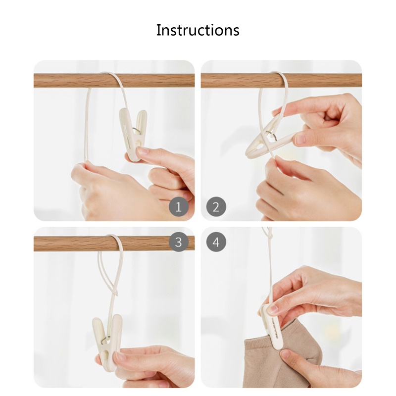 Set 12 Kẹp Nhựa Phơi Quần Áo Chống Gió Nhiều Màu