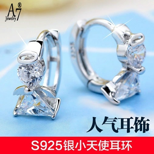 Bông tai mạ bạc 925 đính pha lê thời trang