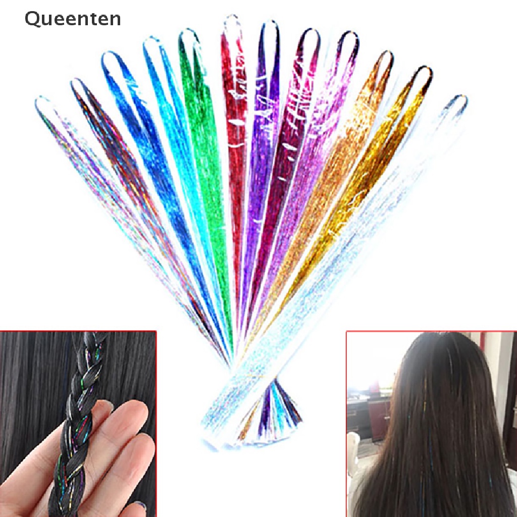 [Hàng mới về] Set 120 sợi tóc lụa nhiều màu sắc tùy chọn lấp lánh dành cho trang trí