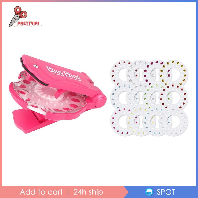 [Prettyia1] Máy Bấm Tóc Đính Kim Cương Lấp Lánh Trang Trí Quà Tặng