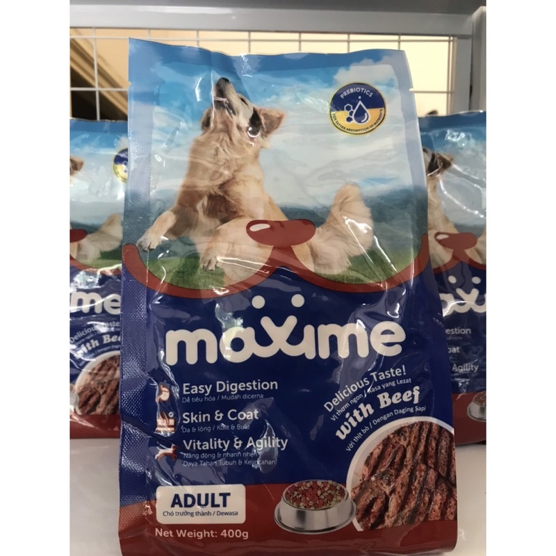 Thức Ăn Cho Chó Lớn Maxime Adult With Beef 400gr