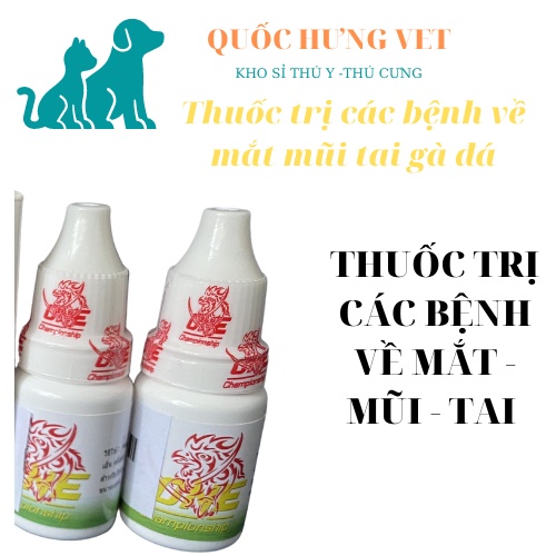 CÁC BỆNH MẮT MŨI TAI GÀ ĐÁ GÀ CHỌI, CHẢY NƯỚC MẮT, THỐI TAI, CHẢY MŨI, MẮT CÓ BỌT - QUỐC HƯNG VET