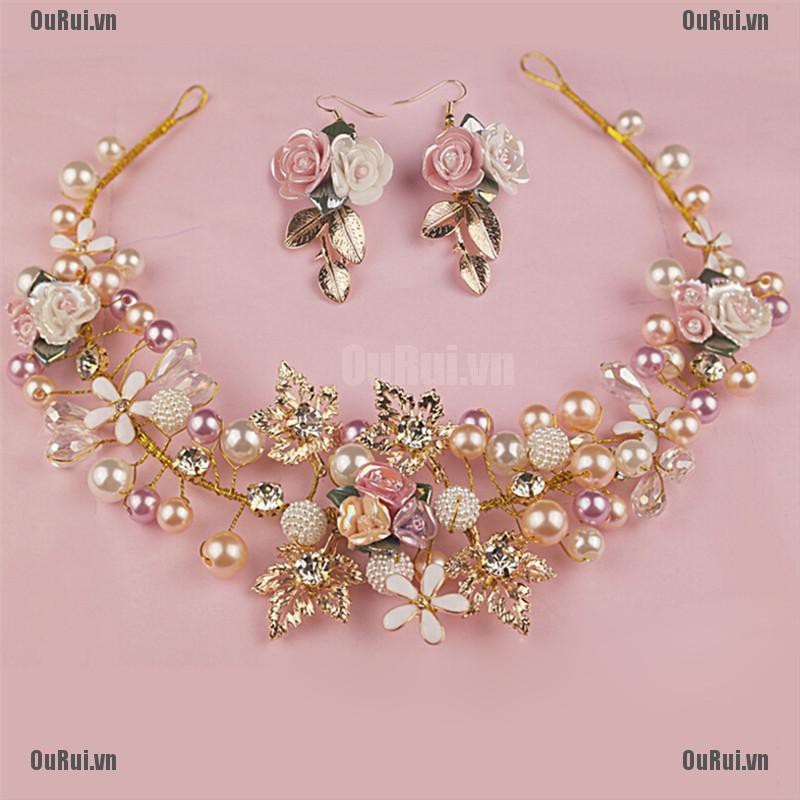 Kẹp Tóc Hình Hoa Đính Đá Xinh Xắn Cho Cô Dâu