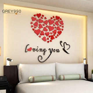 Decal dán tường trái tim tình yêu lãng mạn