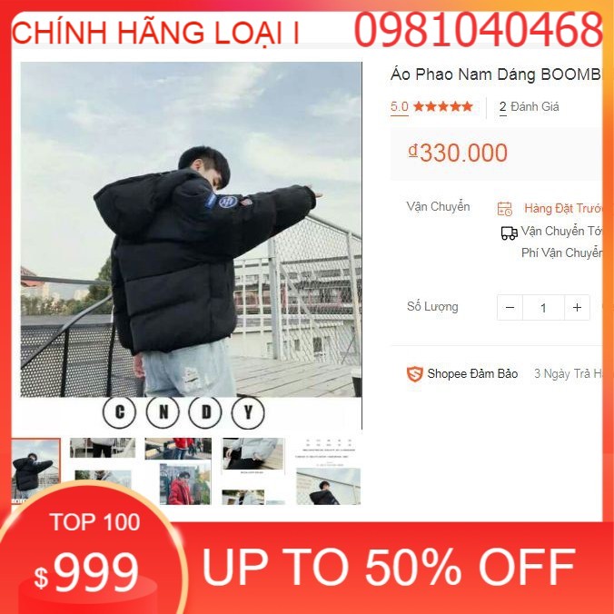 Áo Phao Nam Dáng BOOMBER Ấm Đẹp