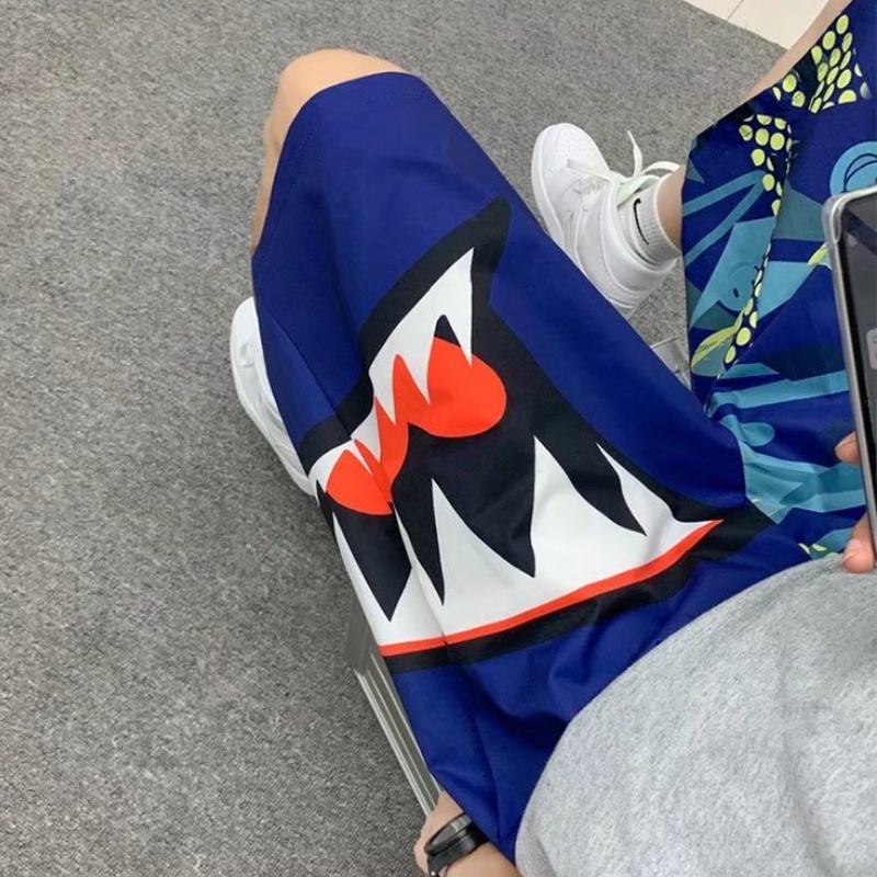 Quần ngắn ống rộng Thoáng Khí In Hình Cá Mập Thời Trang Mùa Hè Hàn Quốc Dành Cho Nam/M-3XL