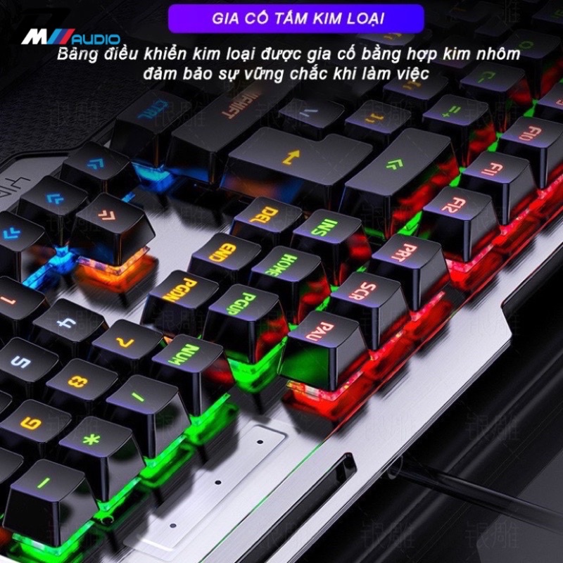 Bàn Phím Cơ Gaming K100 VÀ K100Pro Kèm Chuột Chơi Game G15 LED RGB 12 Chế Độ Bảo Hành Lỗi 1 Đổi 1