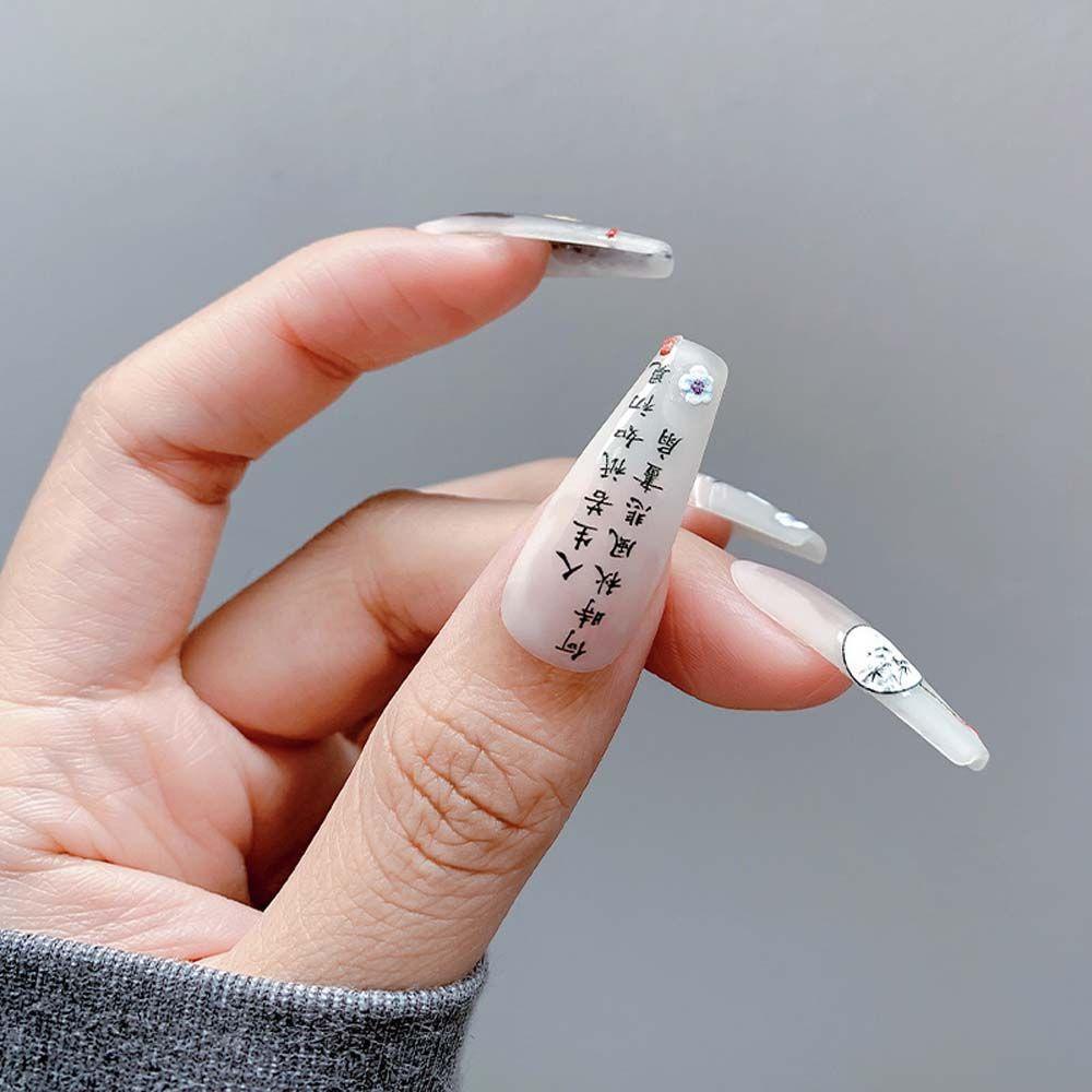 Miếng Dán Trang Trí Móng Tay Hình Hoa Đào Trung Quốc