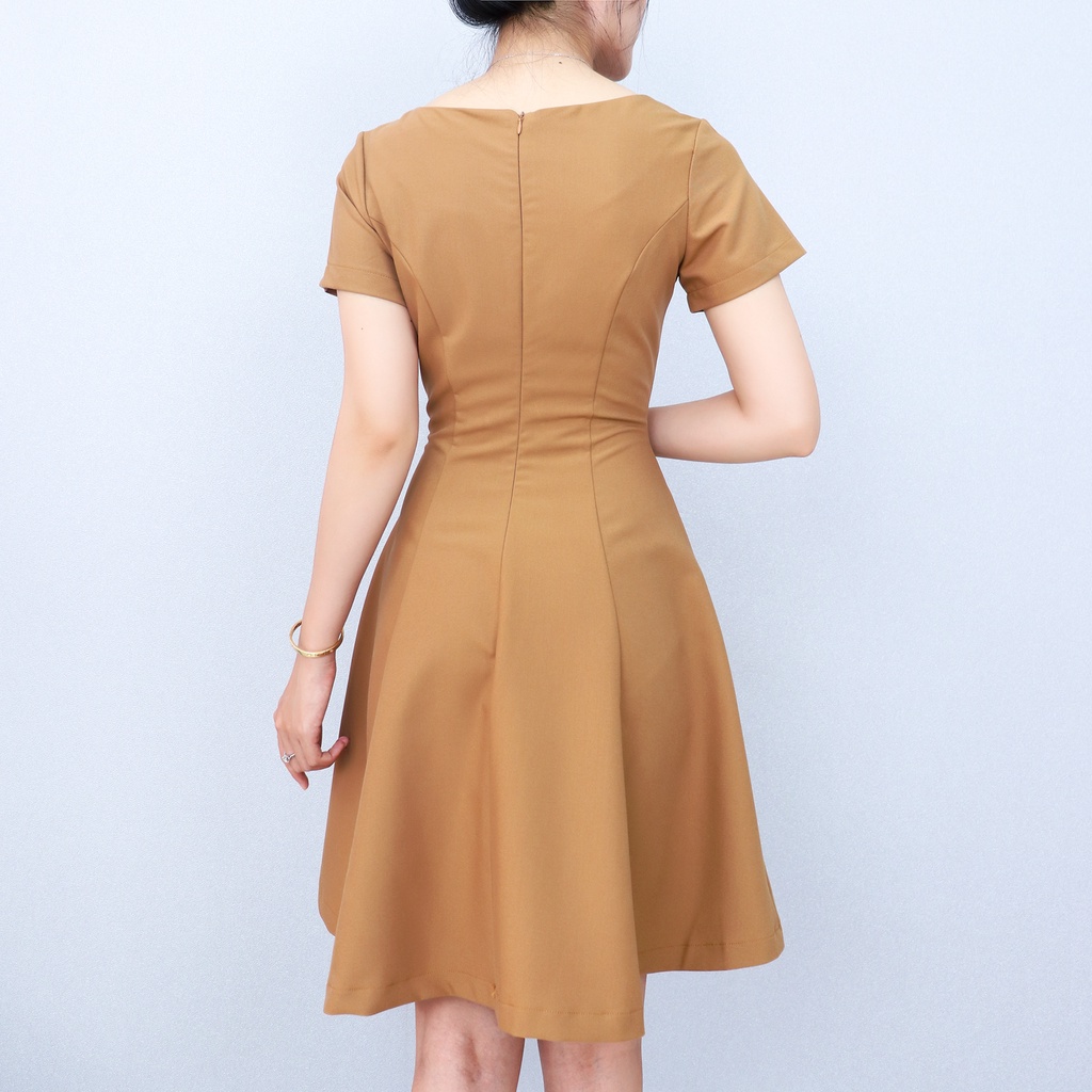 Đầm Xòe Công Sở Sang Trọng Bigsize AMYRA , Thiết Kế Dáng Xòe Đính Nút Có Túi Cao Cấp Phù Hợp Đi Làm Đi Tiệc DA049