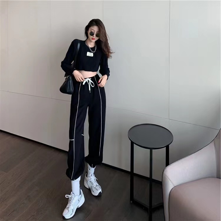 Quần Dài Lưng Cao Dáng Rộng Phong Cách Hàn Quốc Thời Trang Mùa Thu Cho Nữ