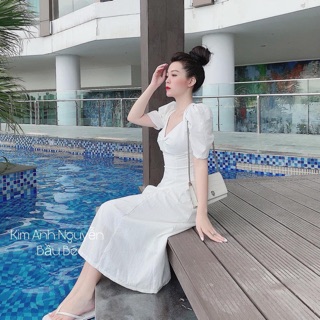 ĐẦM MAXI TRẮNG NHÍU NGỰC