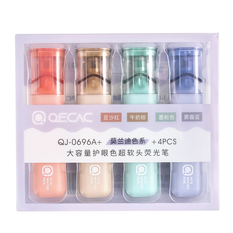 Set 4 Bút Đánh Dấu Đầu Xiên Nhiều Màu Sắc Có Khả Năng Đánh Dấu Bảo Vệ Mắt Cho Học Sinh/Văn Phòng