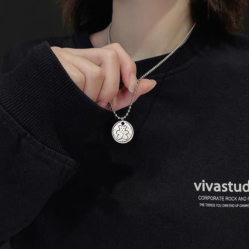 dây chuyền mặt gấu dễ thương tròn phong cách nhẹ nhàng cá tính