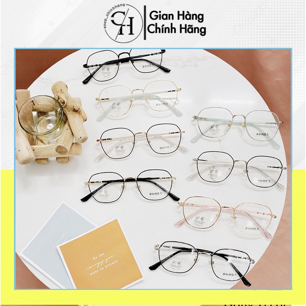 Kính giả cận gọng Cốt Kim Loại mắt chống UV thời trang nam nữ hàn quốc AH1622
