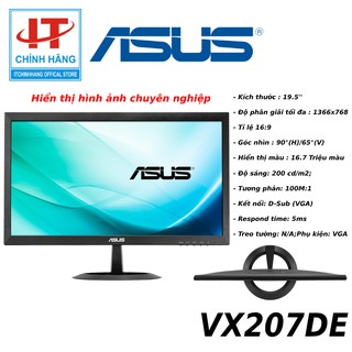 [ Hàng Mới 100% ] Màn hình máy tính Asus VX207DE 19.5'' 16:9 16.7 Triệu màu - Hàng Chính Hãng