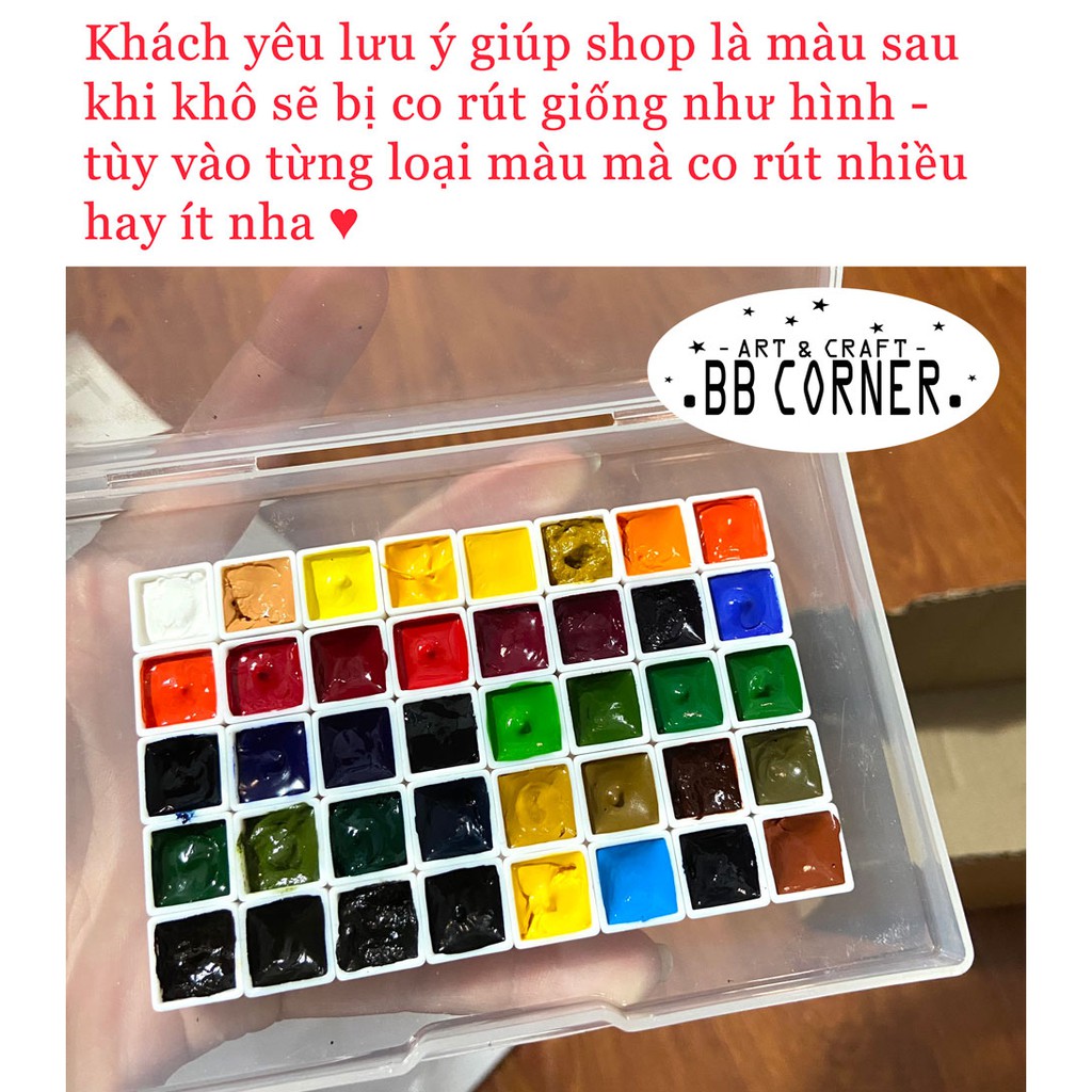 Pocket Màu nước giá rẻ hạng học sinh Paul Rubens Pigment full 40 mã màu (thời gian chờ khô ít nhất từ 2-4 ngày)