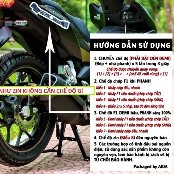 HONDA AB 125/150 mạch f1 stop jack cắm như zin 8 chế độ