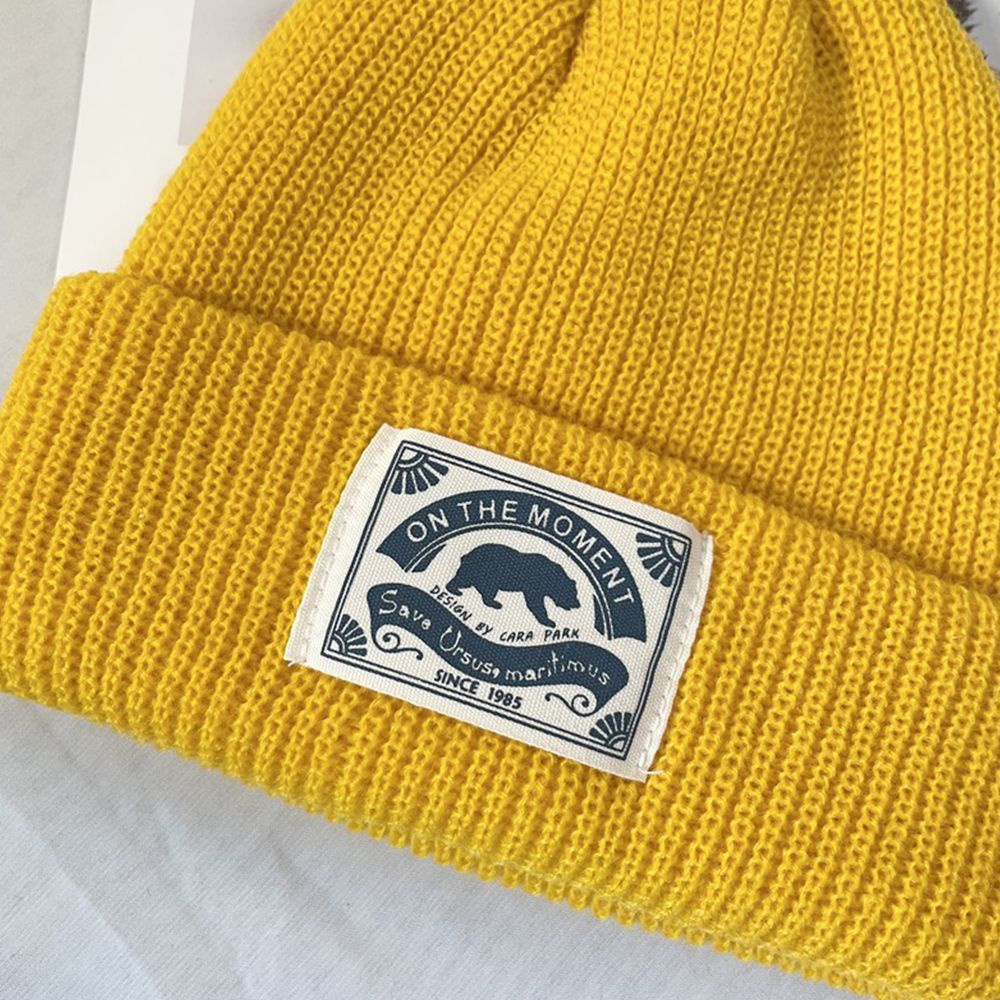 Mũ beanie dệt kim màu trơn phong cách Hàn Quốc năng động thời trang cho nữ
